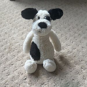 Jellycat Plush Dog Toy - Black and Cream